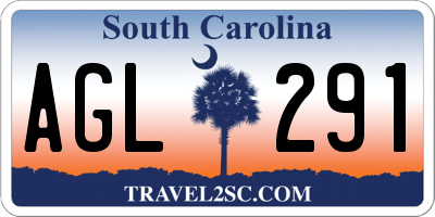 SC license plate AGL291