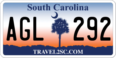 SC license plate AGL292