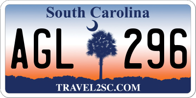 SC license plate AGL296