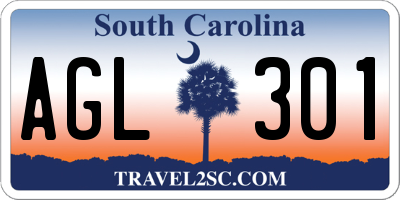 SC license plate AGL301
