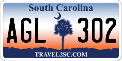 SC license plate AGL302