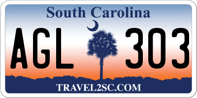 SC license plate AGL303