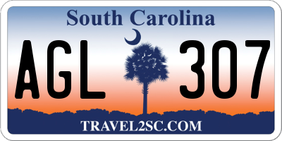 SC license plate AGL307