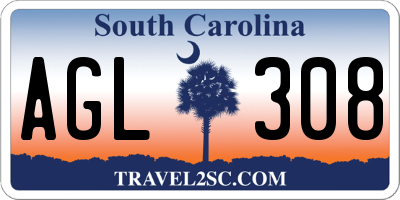 SC license plate AGL308