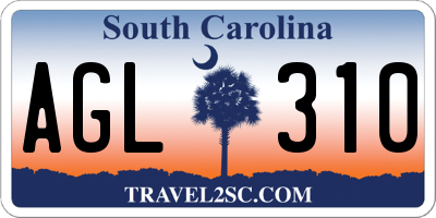 SC license plate AGL310