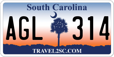 SC license plate AGL314