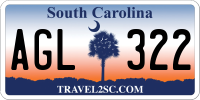 SC license plate AGL322