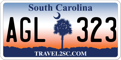 SC license plate AGL323
