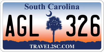 SC license plate AGL326