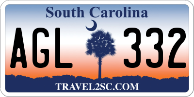 SC license plate AGL332