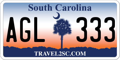 SC license plate AGL333