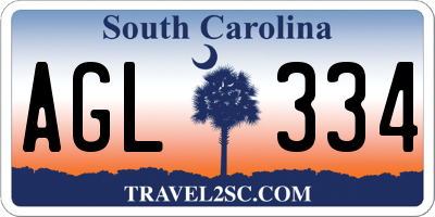 SC license plate AGL334