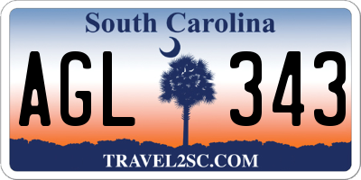 SC license plate AGL343