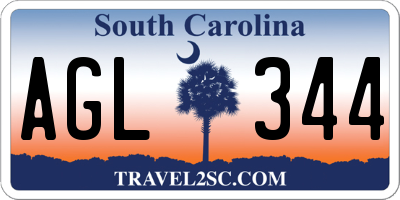 SC license plate AGL344