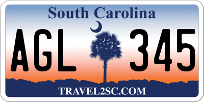 SC license plate AGL345
