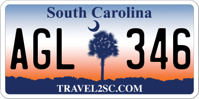 SC license plate AGL346