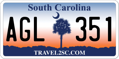 SC license plate AGL351