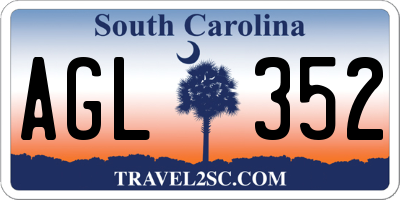 SC license plate AGL352