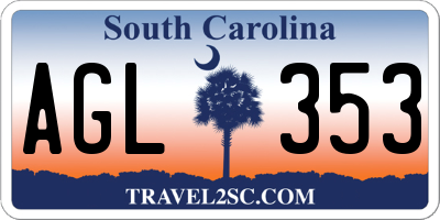 SC license plate AGL353