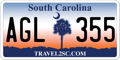 SC license plate AGL355