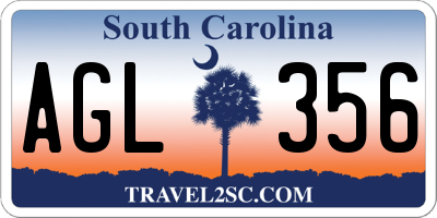 SC license plate AGL356