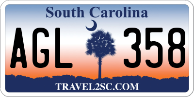 SC license plate AGL358