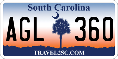SC license plate AGL360