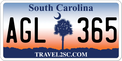 SC license plate AGL365
