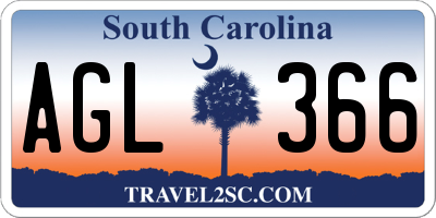 SC license plate AGL366