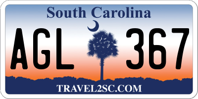 SC license plate AGL367