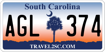 SC license plate AGL374