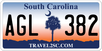 SC license plate AGL382