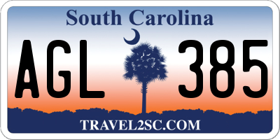 SC license plate AGL385