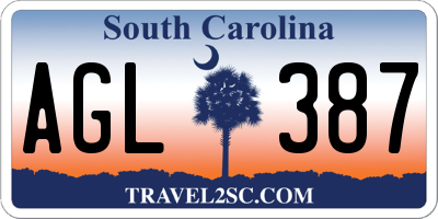 SC license plate AGL387