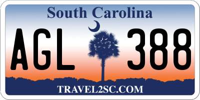 SC license plate AGL388