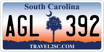 SC license plate AGL392