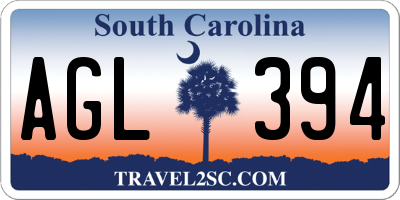 SC license plate AGL394