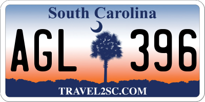 SC license plate AGL396