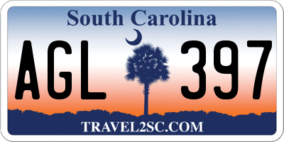 SC license plate AGL397