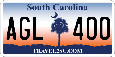 SC license plate AGL400
