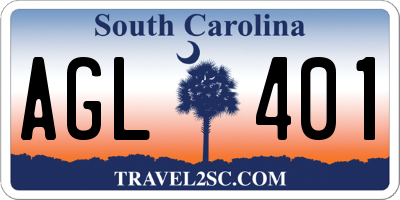 SC license plate AGL401