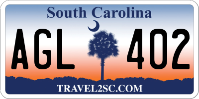 SC license plate AGL402