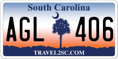 SC license plate AGL406