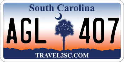 SC license plate AGL407