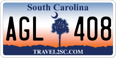 SC license plate AGL408