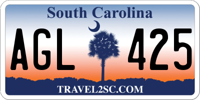 SC license plate AGL425