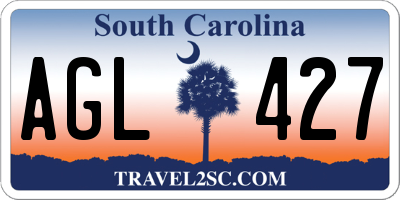 SC license plate AGL427