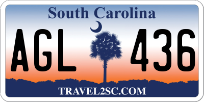 SC license plate AGL436