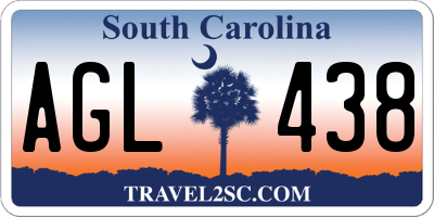 SC license plate AGL438