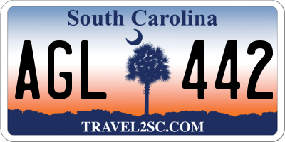 SC license plate AGL442